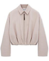 Loewe - Cotton-Silk Draped Bomber Jacket - Lyst