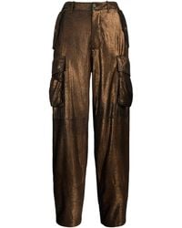 Ralph Lauren - Metallic Leather Vaughn Cargo Trousers - Lyst