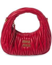 Miu Miu - Mini Leather Matelassé Wander Top-Handle Bag - Lyst