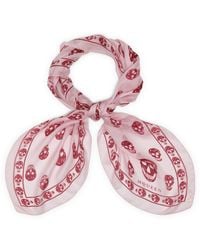 McQueen - Silk Skull Print Scarf - Lyst