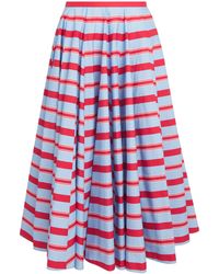 Emilia Wickstead - Organic Cotton Stripe Rhea Midi Skirt - Lyst