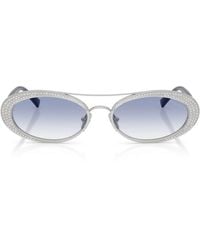 Vogue - Rhinestone Oval Sunglasses - Lyst