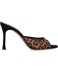 AMINA MUADDI - Mesh Leopard Print Alexa Mules 95 - Lyst