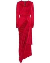 Valentino - Silk Satin Draped Gown - Lyst