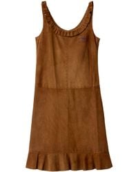 Miu Miu - Waxed Suede Mini Dress - Lyst