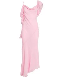 Self-Portrait - Georgette Ruffled One-Shoulder Maxi Dress - Lyst