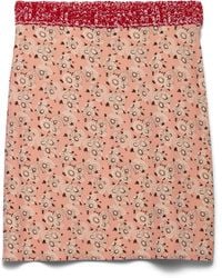 Prada - Stretch-Silk Georgette Floral Mini Skirt - Lyst
