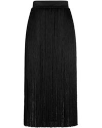 Dolce & Gabbana - Satin Fringe Midi Skirt - Lyst