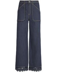 Cinq À Sept - Guipure Lace-Trim Benji Jeans - Lyst