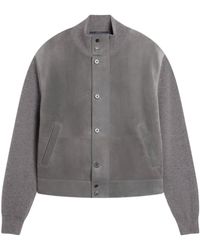 dunhill - Suede-Cashmere Bomber Jacket - Lyst
