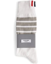 Thom Browne - Cotton-Blend 4-Bar Mid-Calf Socks - Lyst