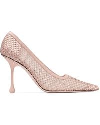 Jimmy Choo - Ixia 95 Mesh Crystal-Embellished Pumps - Lyst