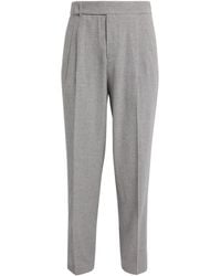 Isaia - Wool-Blend Pleated Trousers - Lyst