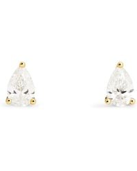 Harrods - And Diamond Pear Stud Earrings - Lyst