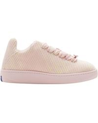 Burberry - Check Knit Box Sneakers - Lyst
