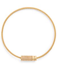 Le Gramme - Yellow Gold And White Diamond Cable Bracelet - Lyst