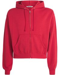 AURALEE - Cotton-Wool-Silk Zip-Up Hoodie - Lyst