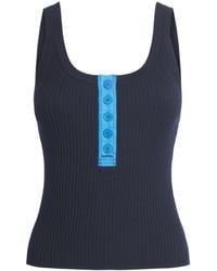 Sandro - Rib-Knit Contrast-Placket Tank Top - Lyst