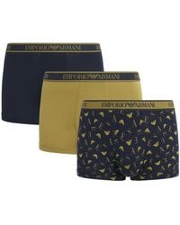 Emporio Armani - Stretch-Cotton Logo Trunks - Lyst