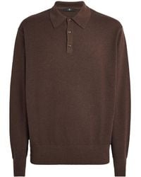 7 For All Mankind - Wool-Cashmere Long-Sleeve Polo Shirt - Lyst