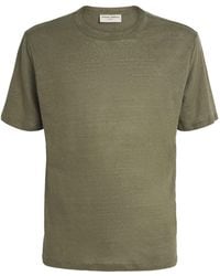 Officine Generale - Linen Garment-Dyed T-Shirt - Lyst