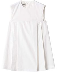 Miu Miu - Poplin Mini Dress - Lyst