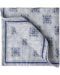 Brunello Cucinelli - Double-Faced Linen-Silk Floral Pocket Square - Lyst
