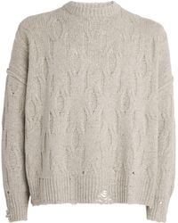Represent - Wool-Blend Distressed Sweater - Lyst