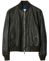 Burberry - Leather Bomber Jacket - Lyst