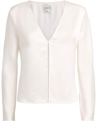 Leset - Satin Long-Sleeve Barb Top - Lyst