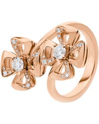 BVLGARI - Rose And Diamond Fiorever Ring - Lyst