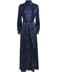 Kiton - Silk Stripe Maxi Shirt Dress - Lyst