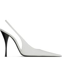 Saint Laurent - Leather P.A.R.I.S Slingback Pumps 110 - Lyst