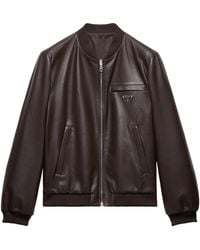 Prada - Reversible Nappa Leather Bomber Jacket - Lyst