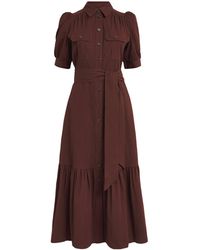 ME+EM - Stretch-Cotton Seersucker Midi Shirt Dress - Lyst