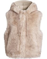 Maje - Faux Fur Hooded Gilet - Lyst