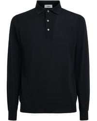 Lardini - Virgin Wool Long-Sleeve Polo Shirt - Lyst