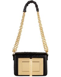 Tom Ford Small Lizard Natalia Shoulder Bag - Black