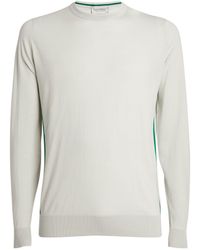 John Smedley Contrast Stripe Long-sleeved T-shirt - White