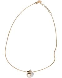 Miu Miu - Pearlised Pendant Necklace - Lyst