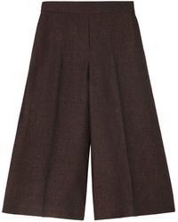 Loewe - Linen Cropped Wide-leg Trousers - Lyst