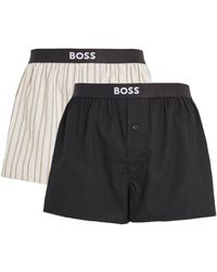 BOSS - Woven Logo Boxer Shorts (pack Of 2) - Lyst