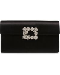 Roger Vivier - Satin Efflorescence Envelope Clutch Bag - Lyst
