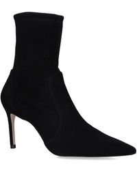 Stuart Weitzman - Suede Stretch Ankle Boots 85 - Lyst