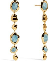 Monica Vinader - Vermeil And Aquamarine Odyssey Drop Earrings - Lyst