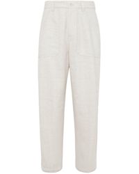 Brunello Cucinelli - Linen-silk-wool Cargo Trousers - Lyst