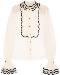 Valentino - Silk Embroidered Shirt - Lyst