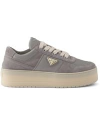 Prada - Suede And Re-Nylon Downtown Sneakers - Lyst