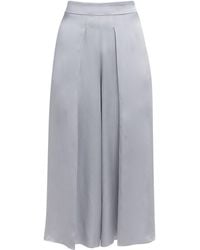 Eleventy - Silk Cropped Pleated Trousers - Lyst