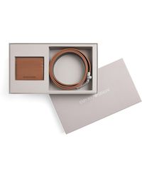 Emporio Armani - Leather Belt And Card Holder Set - Lyst